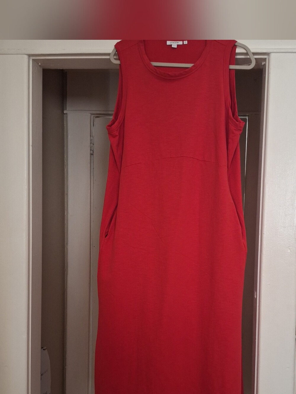 Chico's Sleeveless Maxi Dress in Vibrant Red